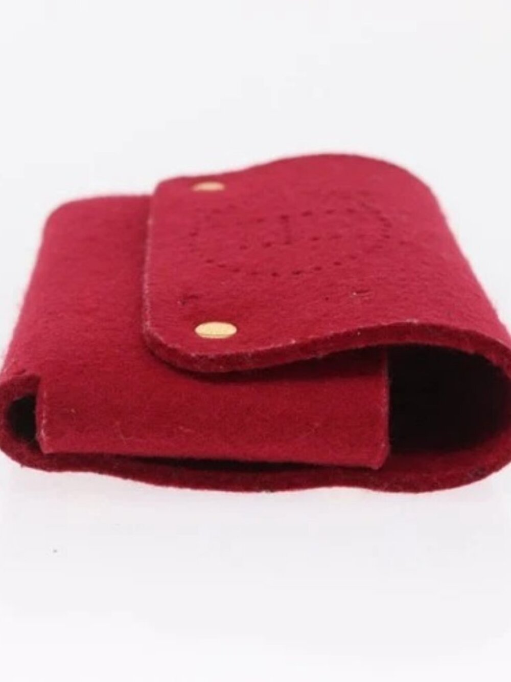 HERMES Clutch Bag Cotton Leather 2 Set Red Blue Auth bs32605 - Picture 3 of 16